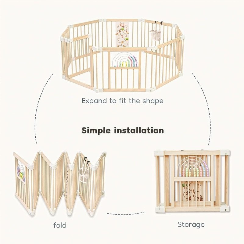 The playpen folding flat for storage